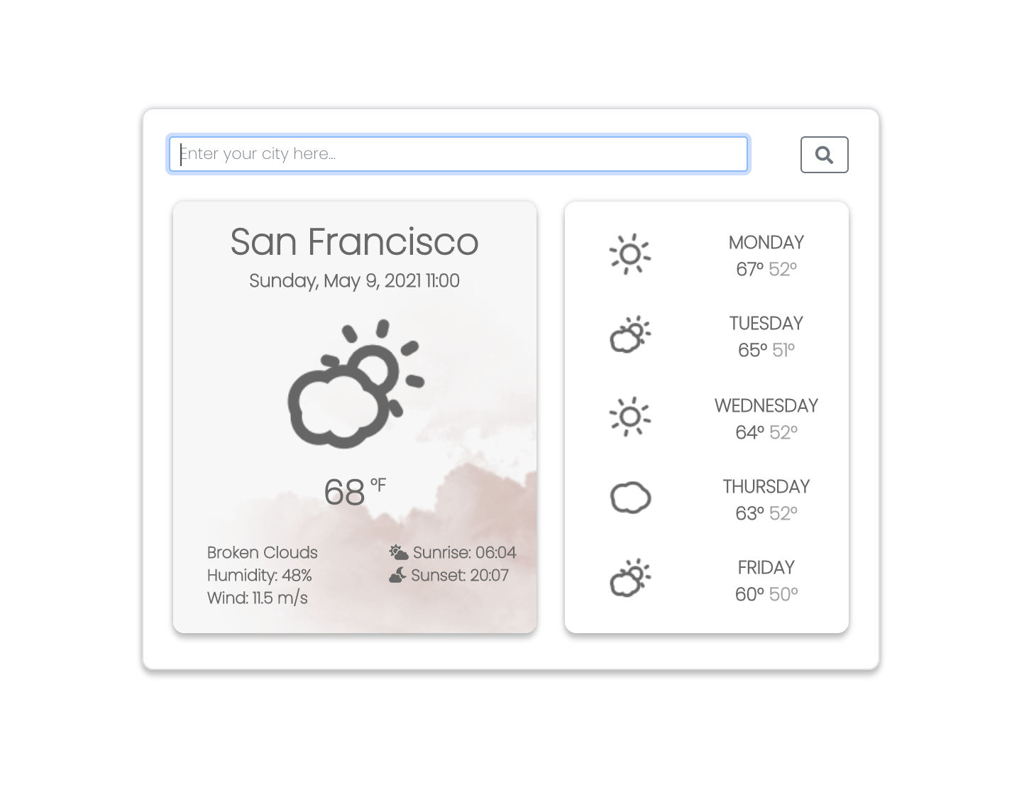 Weather application-react version